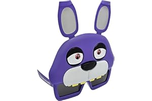 Sun-Staches Five Nights at Freddy's Sunglasses | Freddy Fazbear, Chica, or Bonnie Costume Accessory | One Size Fits Most