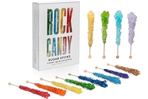 Candy Envy - Assorted Rock Candy Sugar Sticks - 12 Individually Wrapped Treats - Assorted Colors & Flavors