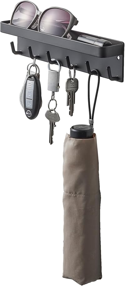 Yamazaki Smart Magnetic Key Hook Tray Black BK 2755 Designed Japan