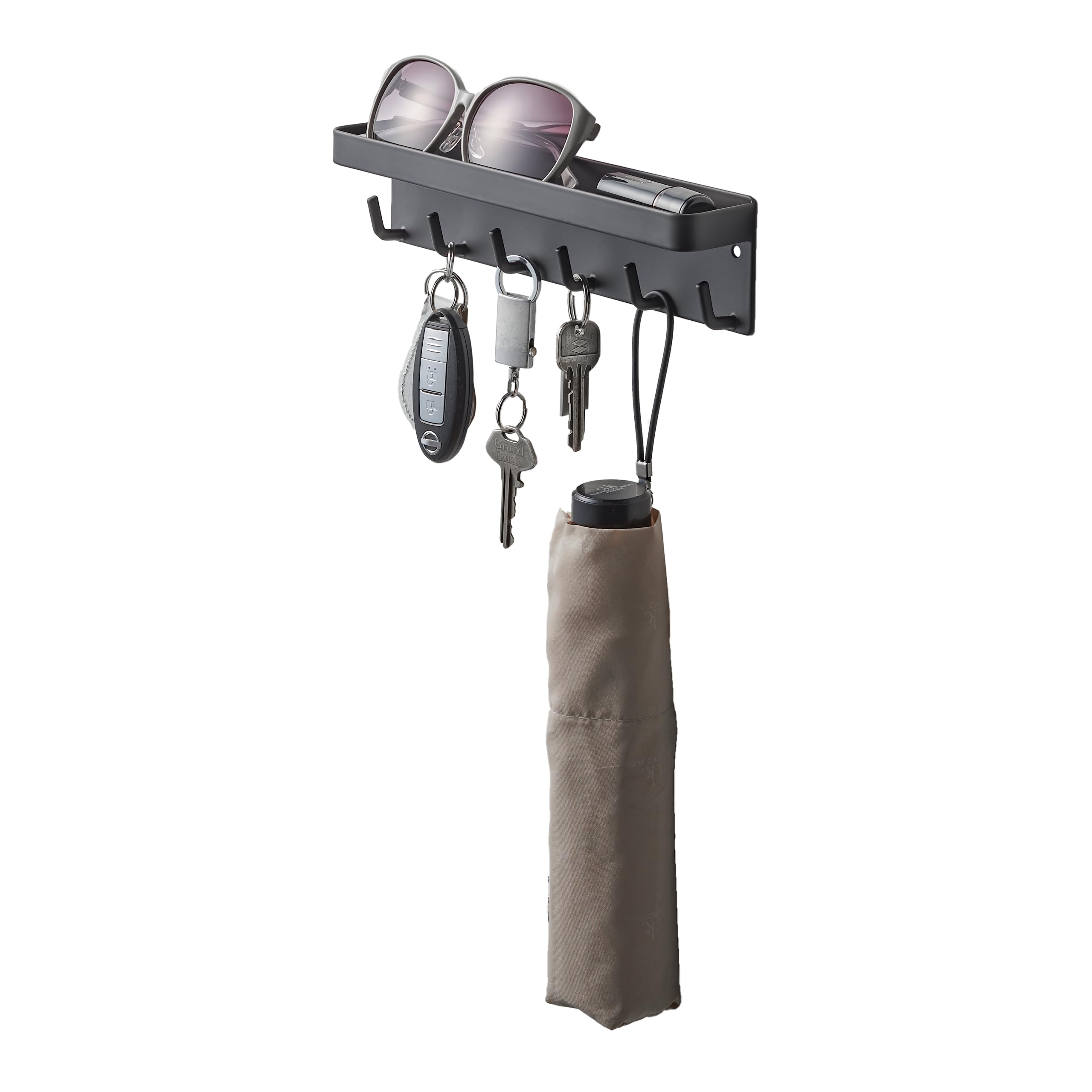 Yamazaki Smart Magnetic Key Hook with Tray BK, 2755, Black