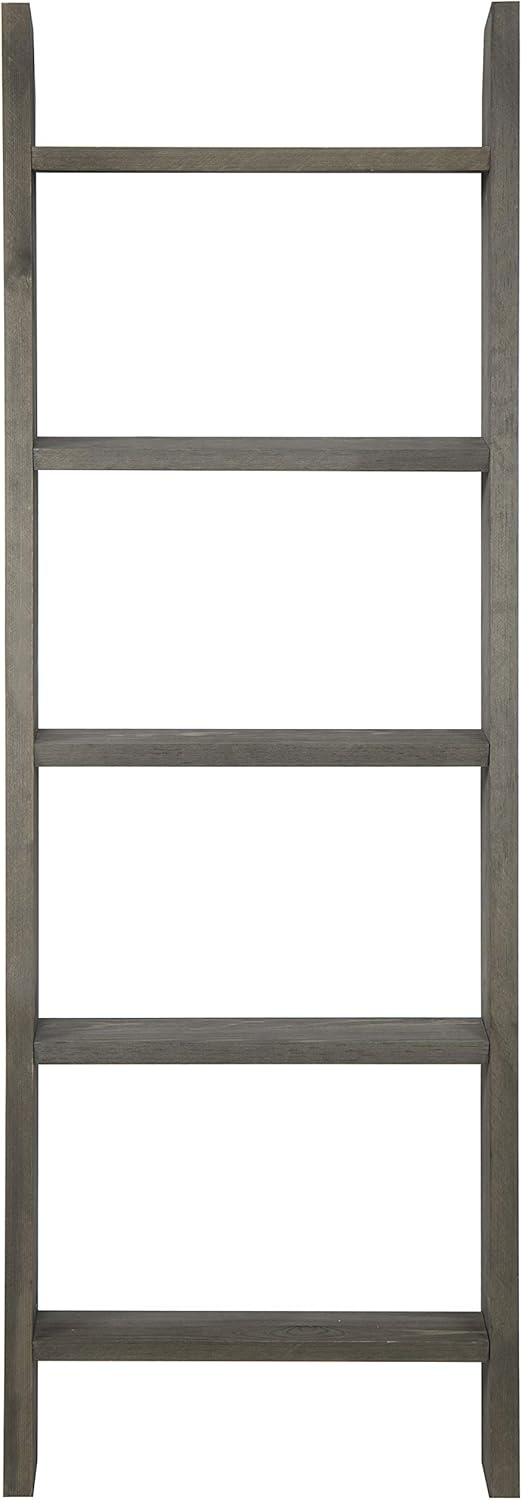 MyGift 4.5 ft Wall Leaning Ladder-Style Vintage Grey Wood Blanket Rack: Home & Kitchen