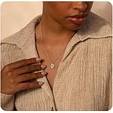 Pencros Diamond Necklaces for Women,14K Gold/White Gold Plated Dainty Necklace for Women Floating Baguette Diamond Necklace Trendy Gold Jewelry