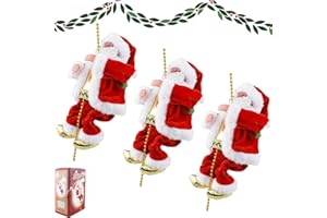 Santa Claus Musical Climbing Rope, Electric Santa Climbing Rope Decoration, Climbings Santa with Music, for Christmas Tree Fi