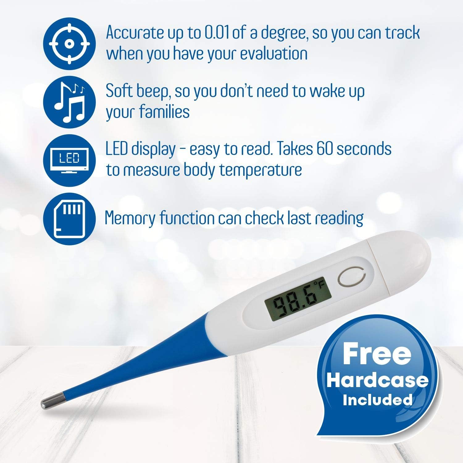 Thermometer, Digital Medical Thermometer for Baby Children and Adult Termometro - Fever Thermometer for Fever Accurate and Fast Readings - Oral and Rectal Fever Indicator for Children Adults & Babies: Health & Personal Care