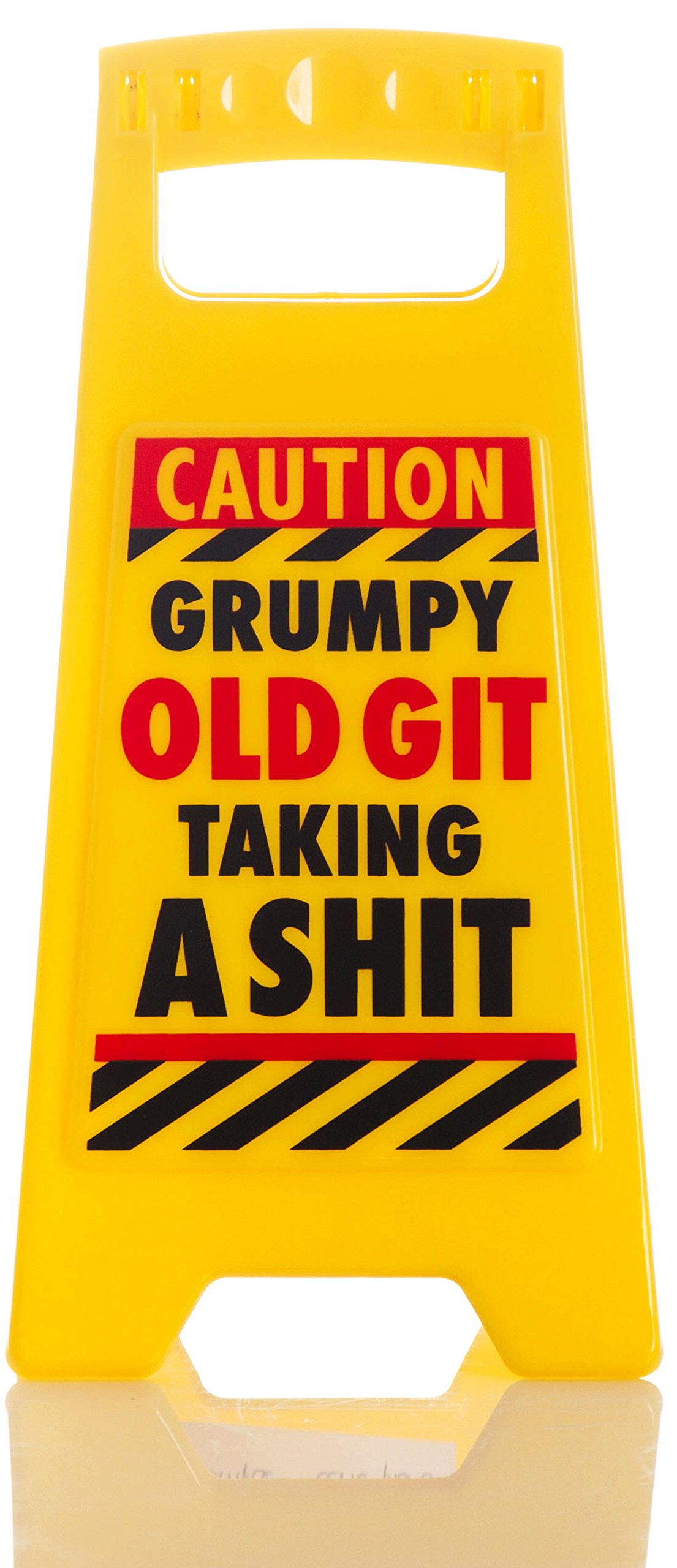 Boxer Gifts DK1008 Caution Grumpy Old Git Taking A Shit-Desk Yellow Desktop, Office Warning Sign