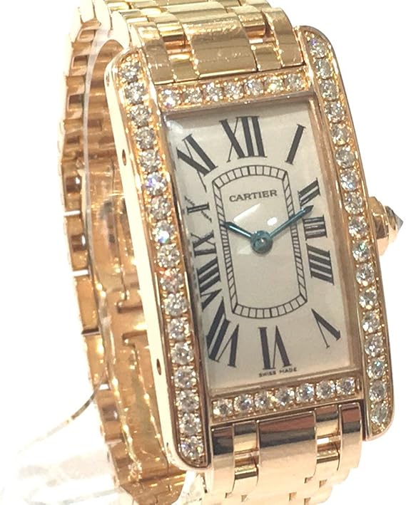 Amazon カルティエ Cartier Wb7079m5 アメリカンsm ダイヤベゼル タンク 750 金無垢 レディースウォッチ 時計 腕時計 K18pg ダイヤモンド レディース 中古 レディース腕時計 腕時計 通販
