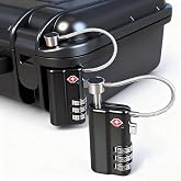 TSA Approved Gun Cases Lock (Pack 2) | Heavy-Duty Flexible Cable Padlock for Hard Pistol &amp; Rifle Cases, Pelican Box, Toolboxes - 3-Dial Resettable Combo