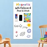 Self Adhesive Whiteboard Sticker, Magnetic Wall Decal, 39" x 17.7" for Home | Magnet-Receptive Wall Decal, Holds Magnets, Dry Erase No Ghosting Surface, Peel and Stick