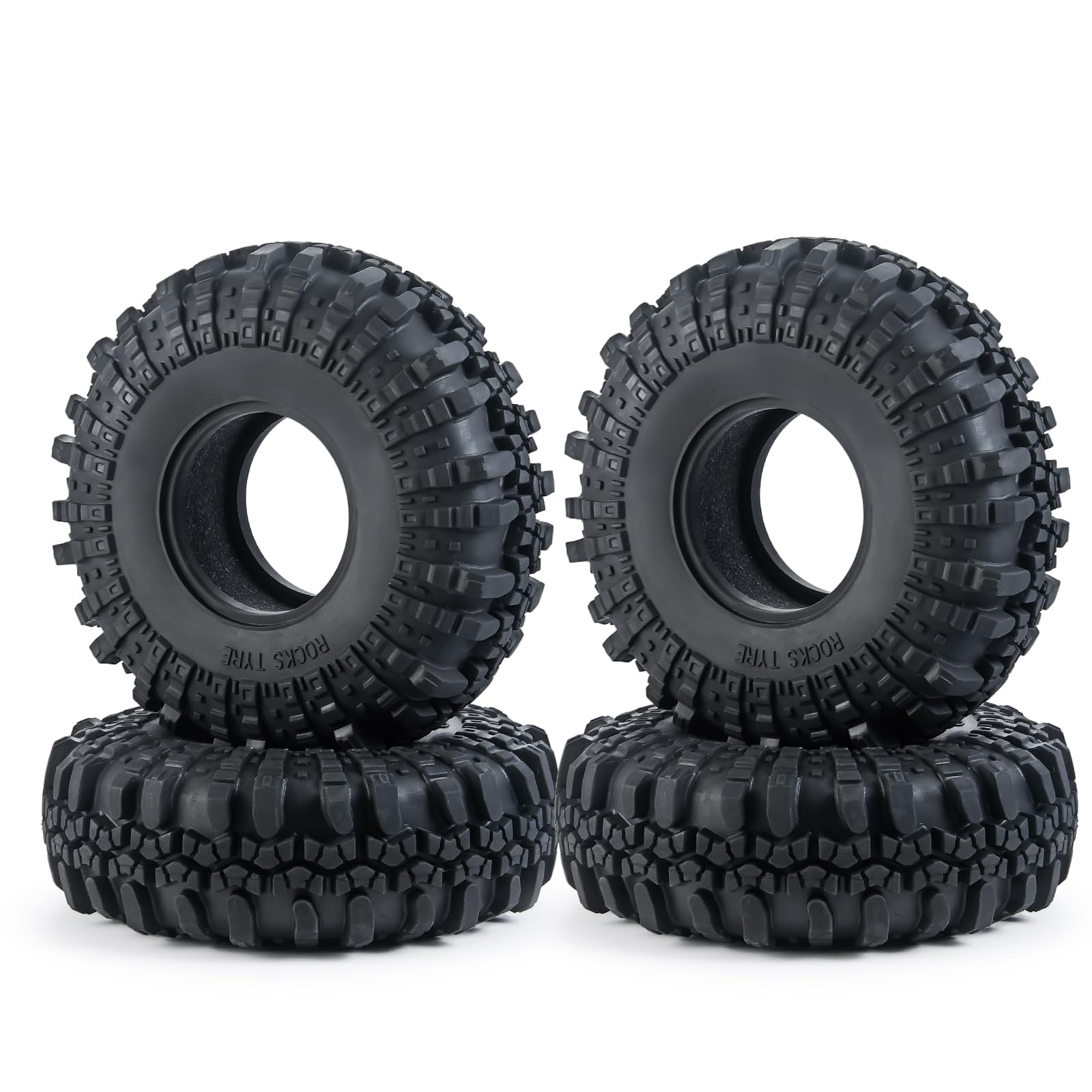XUNJIAJIE 4PCS 1.9inch 110mm RC Car Wheel Tires for 1/10 RC SCX10 D90 RC Crawler Car Wheels