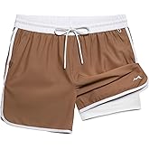 maamgic Workout Running Shorts for Men Retro 5 Inch Gym Shorts with Liner Quick Dry 2 in 1 Athletic Shorts