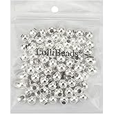 LolliBeads (R) Silver Plated Smooth Round Metal Beads 10 mm 100 Pcs