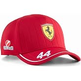 PUMA Scuderia Ferrari F1 2025 Lewis Hamilton Hat | Curved brim, Scudetto logo badge on front, Team partner logos on side, Officially licensed