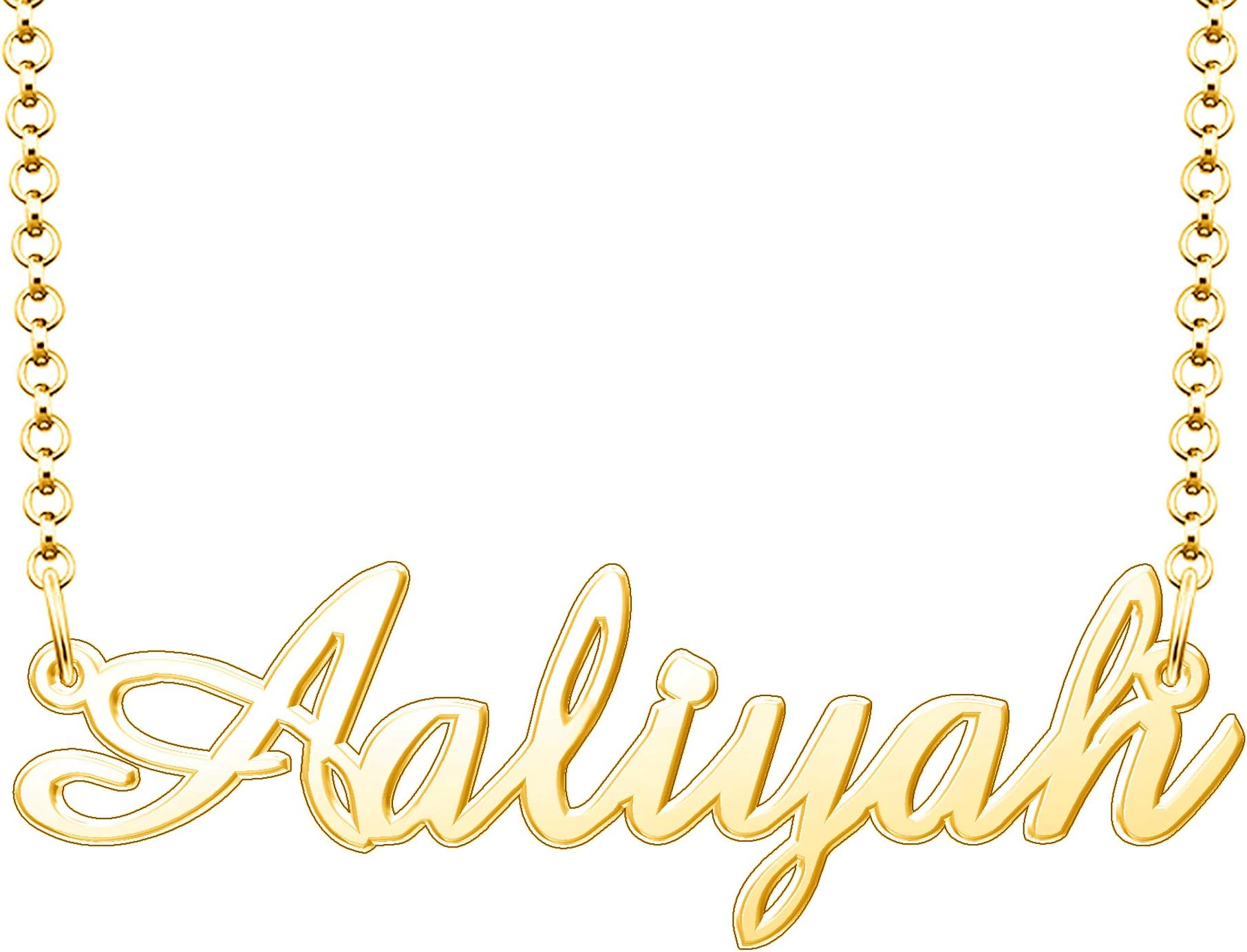 Custom Name Necklace Personalized Gift for Women Customized Name Plate Necklace, Aaliyah Necklace