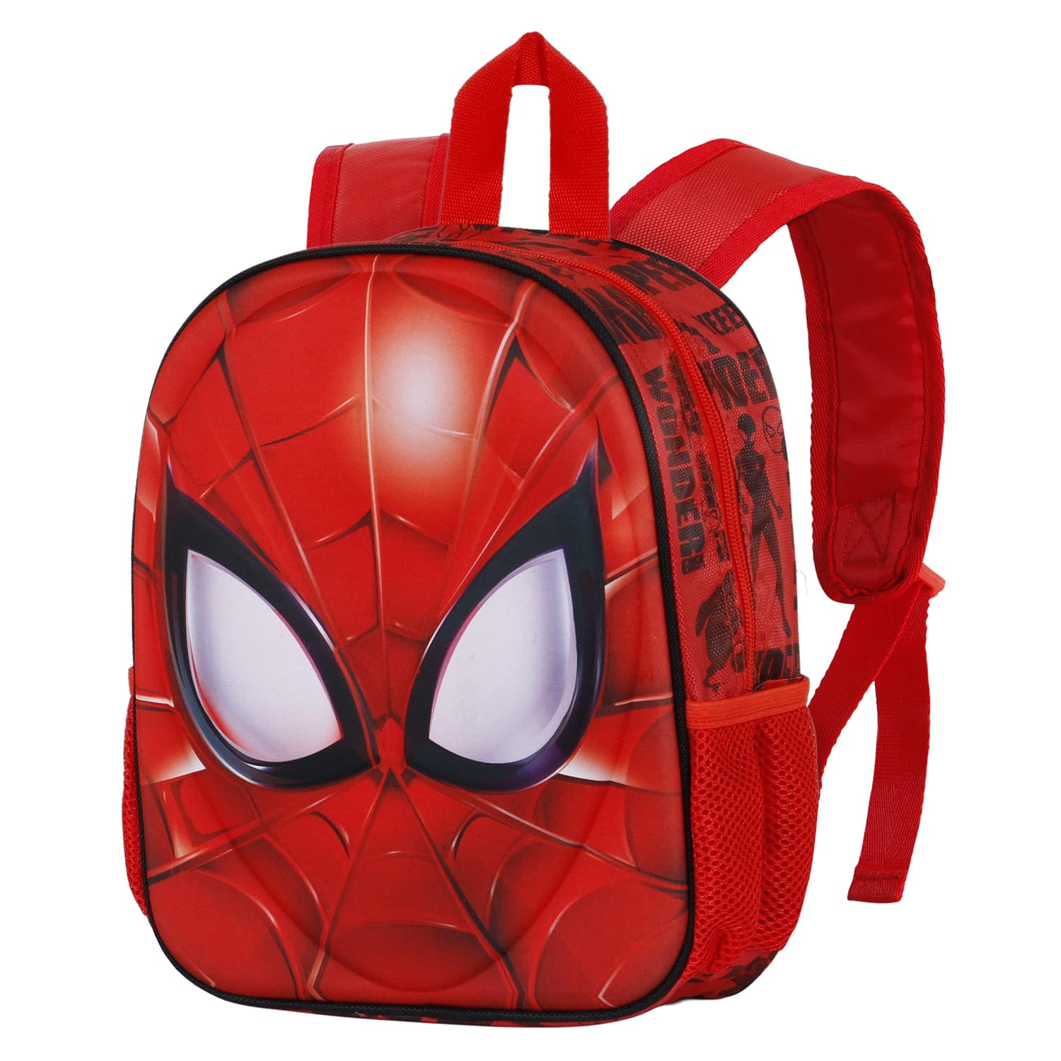 Spiderman Face-Small 3D Backpack, Red, 11 x 26 x 31 cm, Capacity 8.5 L