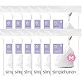 simplehuman Code M 240 Count, Genuine Custom Fit Liners, Drawstring Trash Bags in Dispenser Packs, 45 Liter/12 Gallon