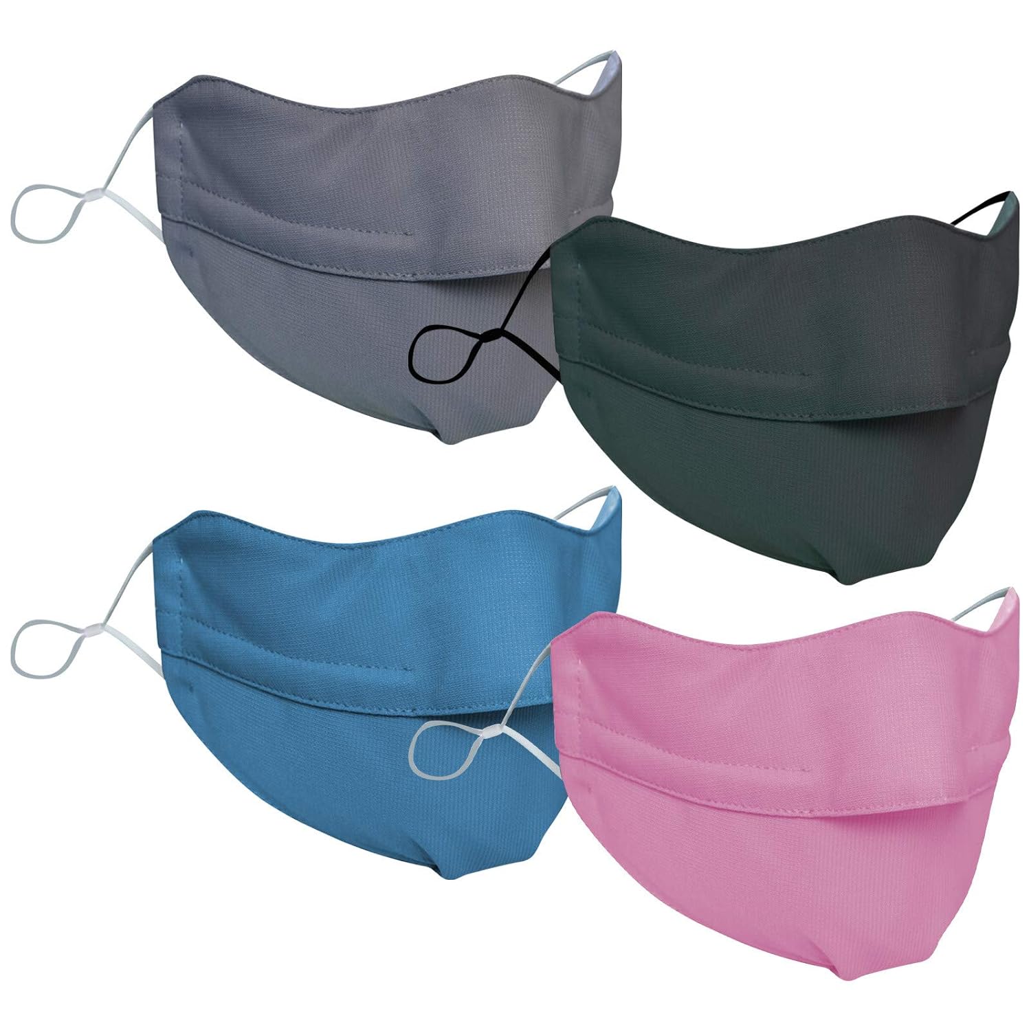 4PC Adult Reusable Washable Face_Mask_ Antifog with Nose Bridge,for