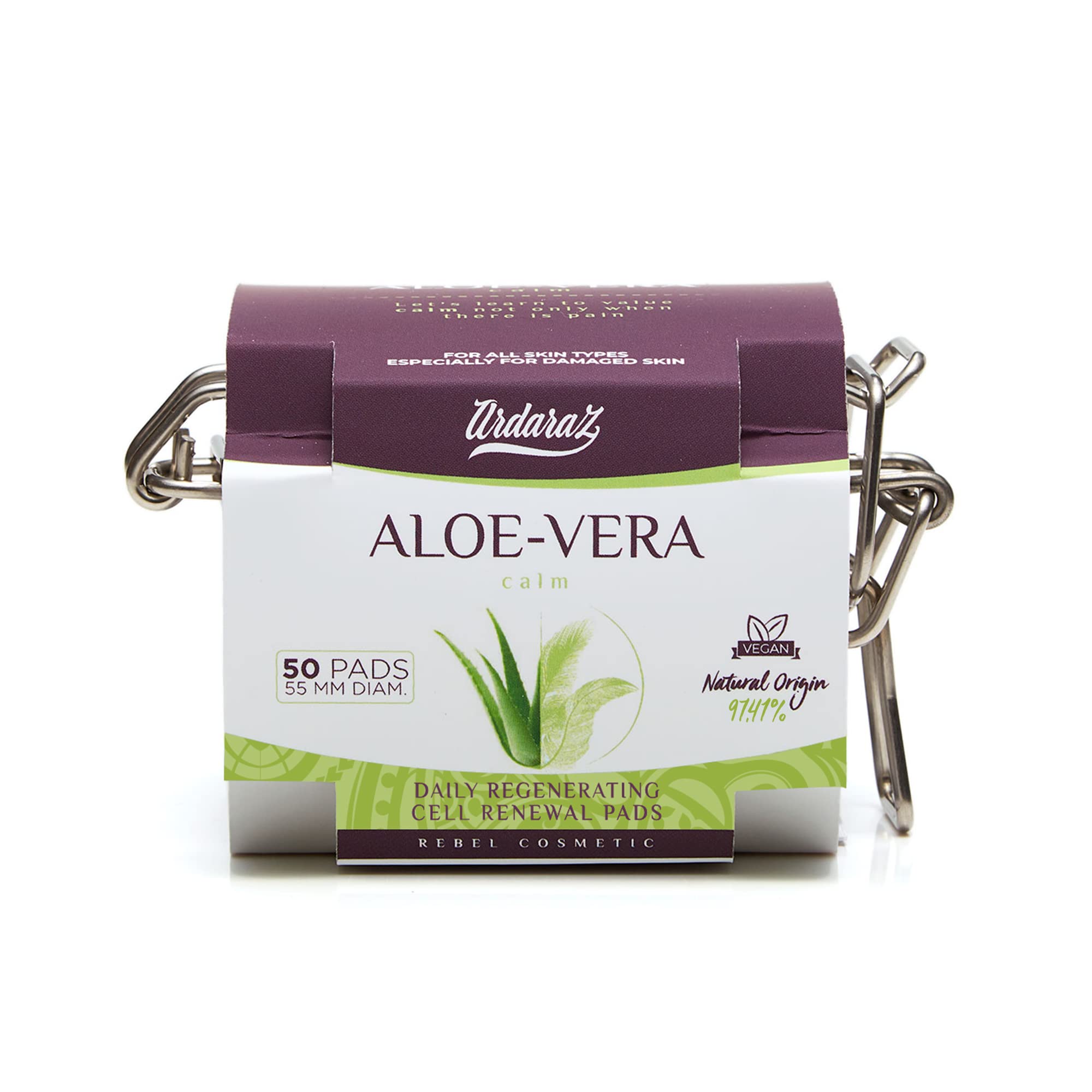 Ardaraz Cell Renewal Cotton Pads with Lactic Acid and Aloe Vera. Pre Saturated Face Peel Pads. Soothing effect. Soft exfoliating pads for daily use. 50 units.