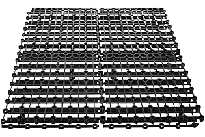 GANAZONO 4pcs Black Fountain Basin Grates with 80 Legs, Rectangular Splicing Reservoir Grate Tray