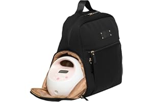 Sarah Wells Fiona Breast Pump Backpack – Machine Washable Neoprene Pump Bag with Insulated Milk Storage, Laptop Pocket & Adjustable Straps – Stylish Breastfeeding Backpack for Work & Travel (Black)