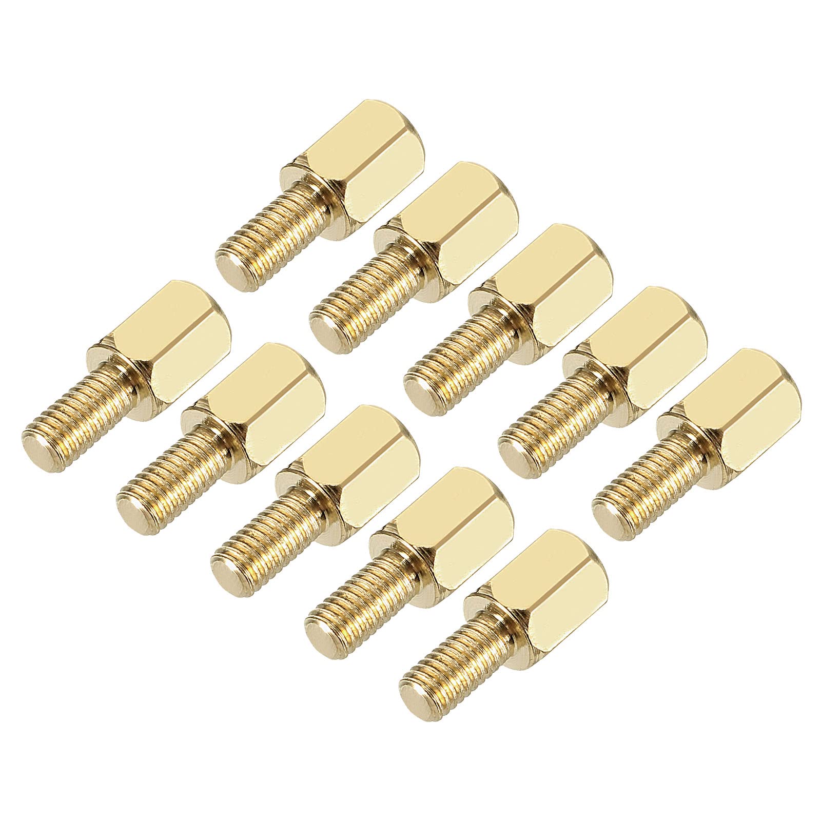 YOKIVE 100 Pcs Brass Hexagon Threaded Spacer, Hex Spacer with Female and Male Thread | Fixing The Motherboard, Great for Electronics Industries (M3 6+6mm)