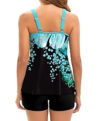 Arolina Retro Swimsuit for Women Tummy Control Blue