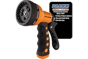 Dramm 12702 9-Pattern Revolver Spray Nozzle, Orange