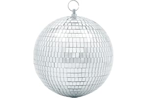 Mirror Disco Ball Decor with Hanging Ring 8" Large Silver Disco Ball Ornament for Disco Party Decorations,70s Theme Party, DJ