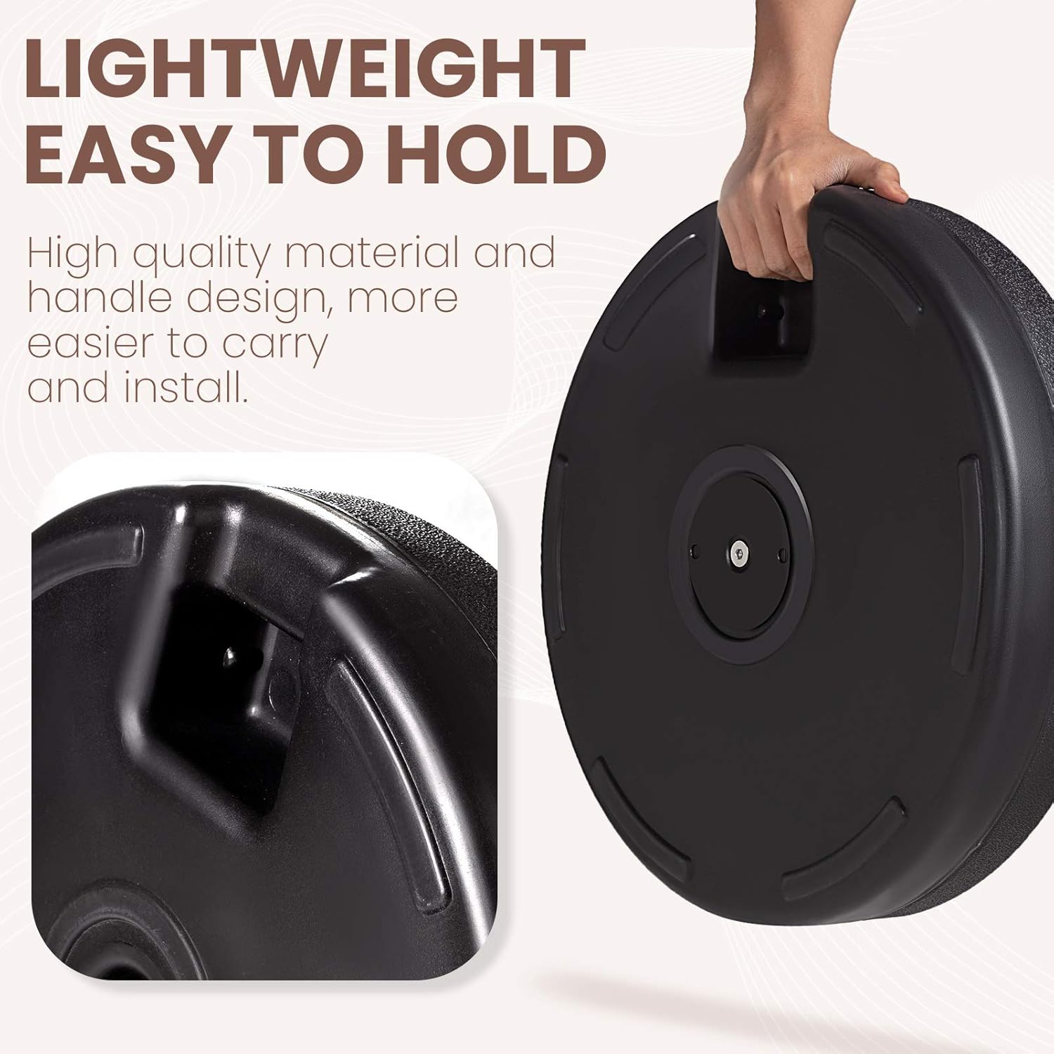 SERWALL Heavy Duty Patio Market Umbrella Base Round Plastic Outdoor Table Umbrella Stand Umbrellas Pole Holder for Lawn, Garden, Pool : Garden & Outdoor