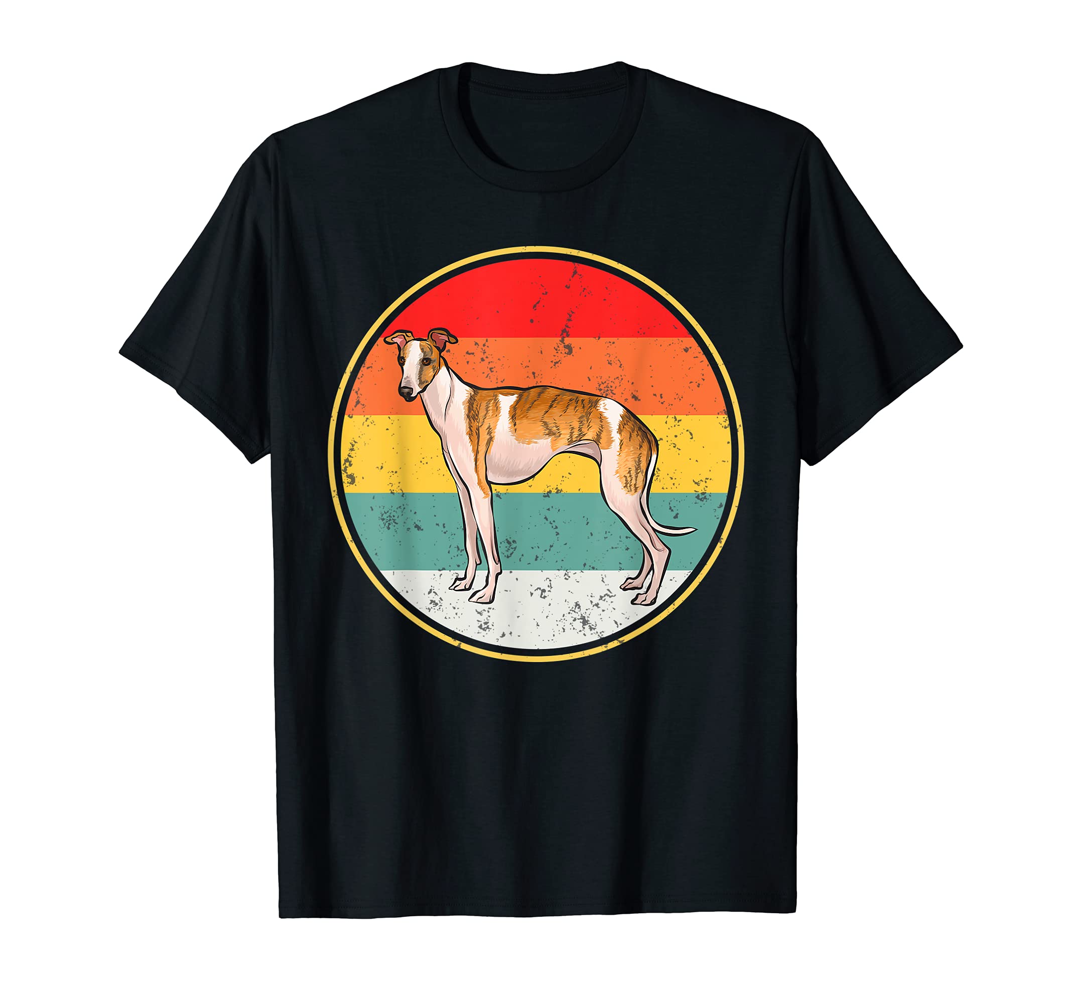 Vintage Retro Sunset Whippet Dog T-Shirt