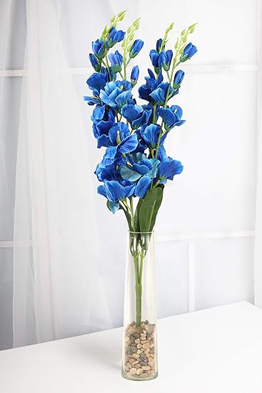 Buy Tied Ribbons Artificial Flowers And Decorative Glass Vase With