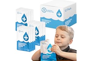 72 HRS Emergency Water Pouches - Survival Water Packets, Emergency Rations, Long Shelf Life, Survival kit (Pack of 12)