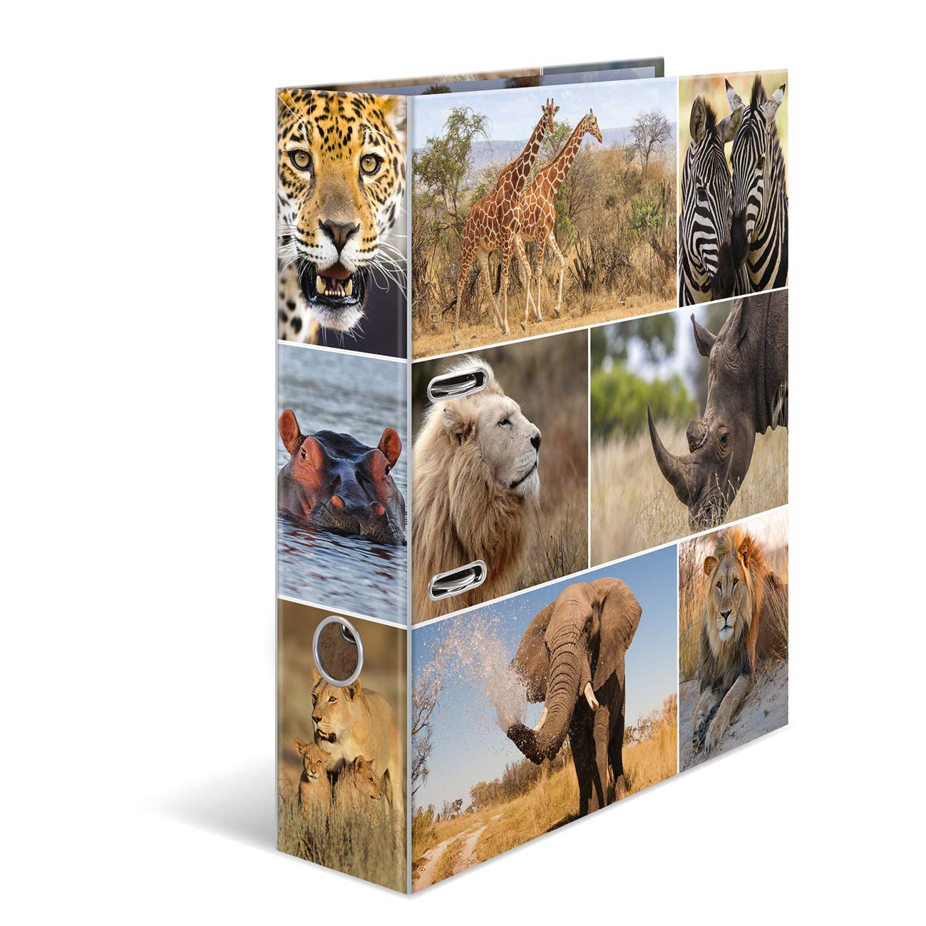 HERMA Lever Arch File Animals with Africa Animals Motif, A4, 70 mm Spine, with Inner Print, 1 Folder — image 1