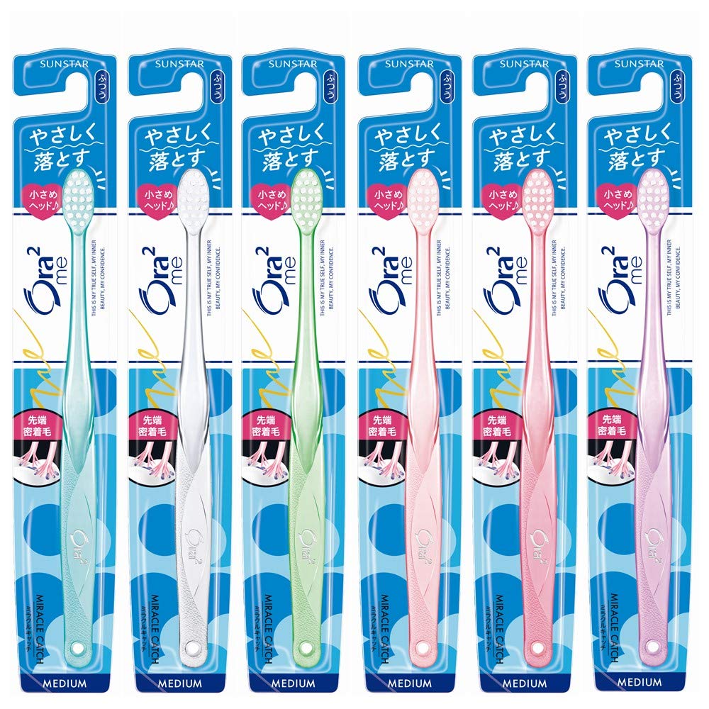 Ora2(オーラツー) ミー 歯ブラシ ミラクルキャッチ [コンパクトヘッド ふつう] 6本パック まとめ買い ※色は選べません の商品画像
