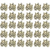 SUPVOX Tiger Head Pendant Charms for Jewelry Making 30Pcs Alloy Tiger Charms for Necklace Bracelet Diy Crafts 1.06X0.94 Inch
