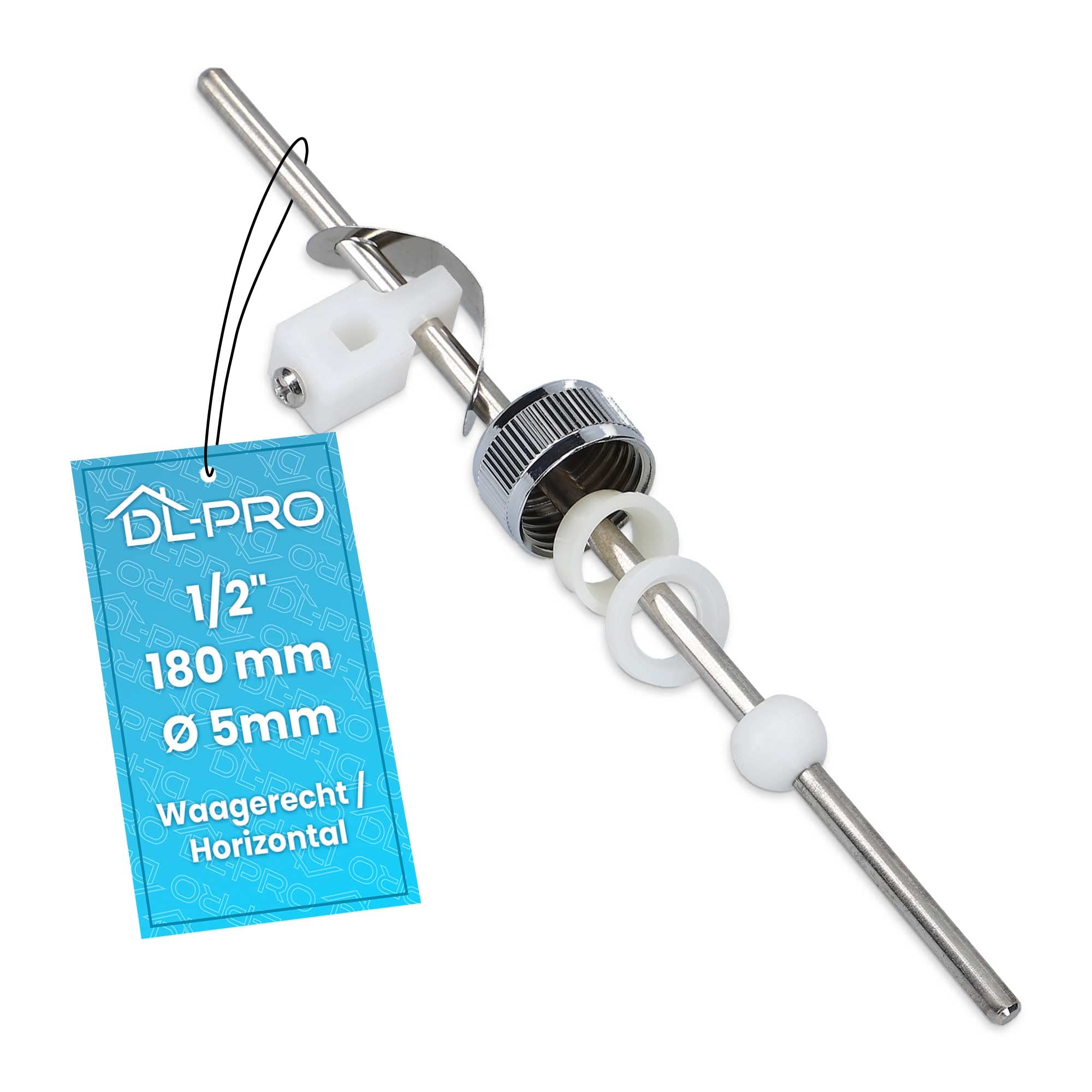 DL-pro Eccentric Rod 5 mm Horizontal 180 mm for Drain Fittings / Sink