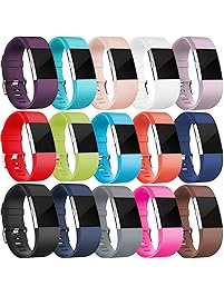 Wepro Bands Compatible with Fitbit Charge 2, 15 Colors in 1 Pack