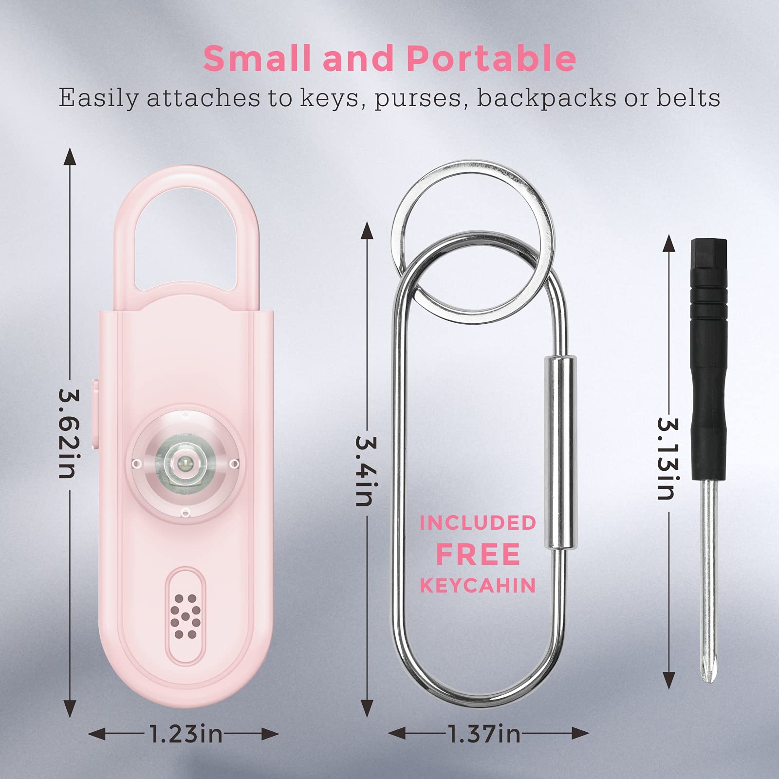 Personal Safety Alarm for Women, 130dB Loud Siren with SOS Strobe Light, Flashlight, 1000ft Audible, Double Speakers Help Kids, Elderly Emergency Call, Alert Panic Button Self Defense Devices