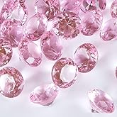Acrylic Diamond Fake Gems Vase Filler, Babenest 240pcs 3/4 Inch Faux Diamonds Crystals Jewels for Table Scatters Wedding Party Event Arts & Crafts Birthday Decoration Favor (Pink)