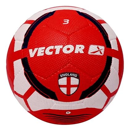 Vector X England Rubber Football (Color : Red-White , Size : 3 )