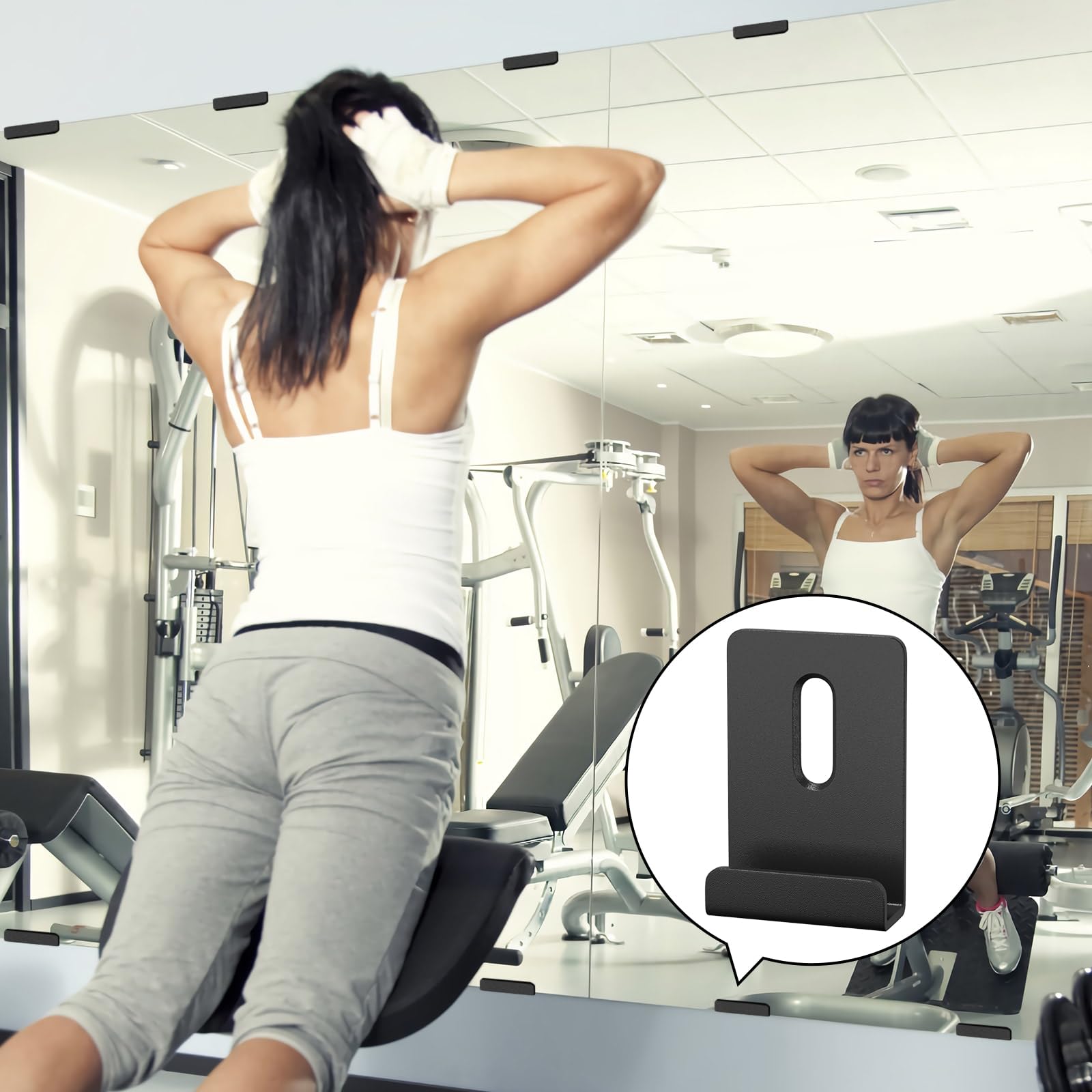 6Pcs Metal Mirror Clips for Wall Mounting, Mirror Holder Clips Heavy Mirror Hangers for The Wall (Black)