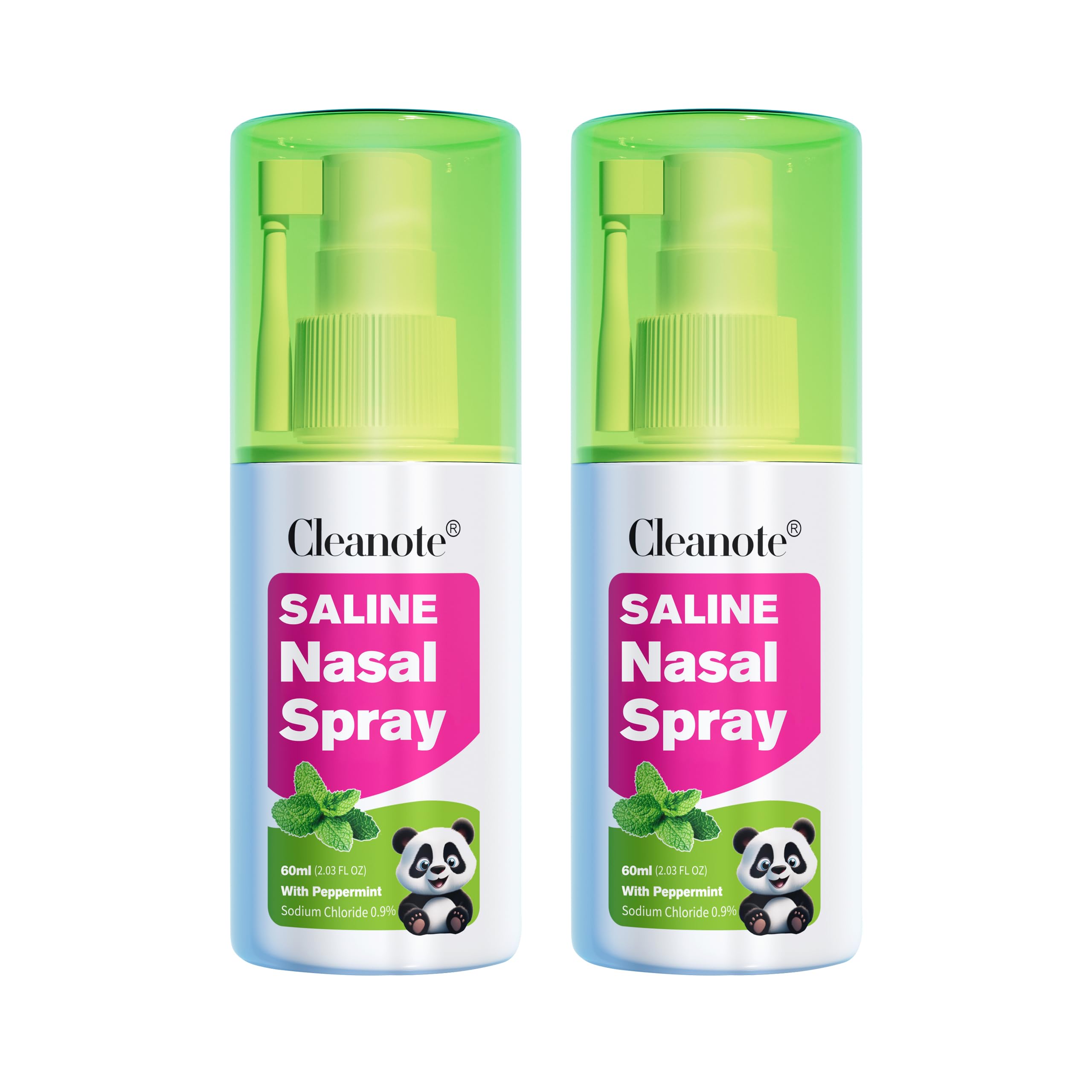 View 1 of *Exp 05/2028* Cleanote Saline Nasal Spray for Children 3+, Soothe Nasal Mist with 360° Rotatable Nozzle and Fine Mist, Drug Free - 2.03 fl oz, 2 Pack, by MOMMED