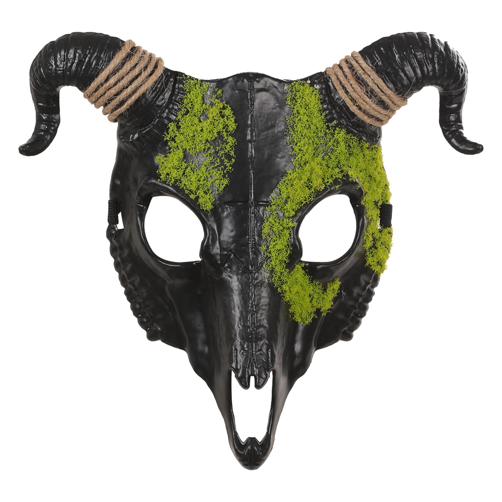 Gothic Goat Face Mask Realistic Black Skull Animal Head Scary Demon Mask for Adults Halloween Party Cosplay Costume