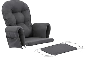 Rejoice Home Atoll Glider Rocking Chair Replacement Cushion Set - Grey One Size