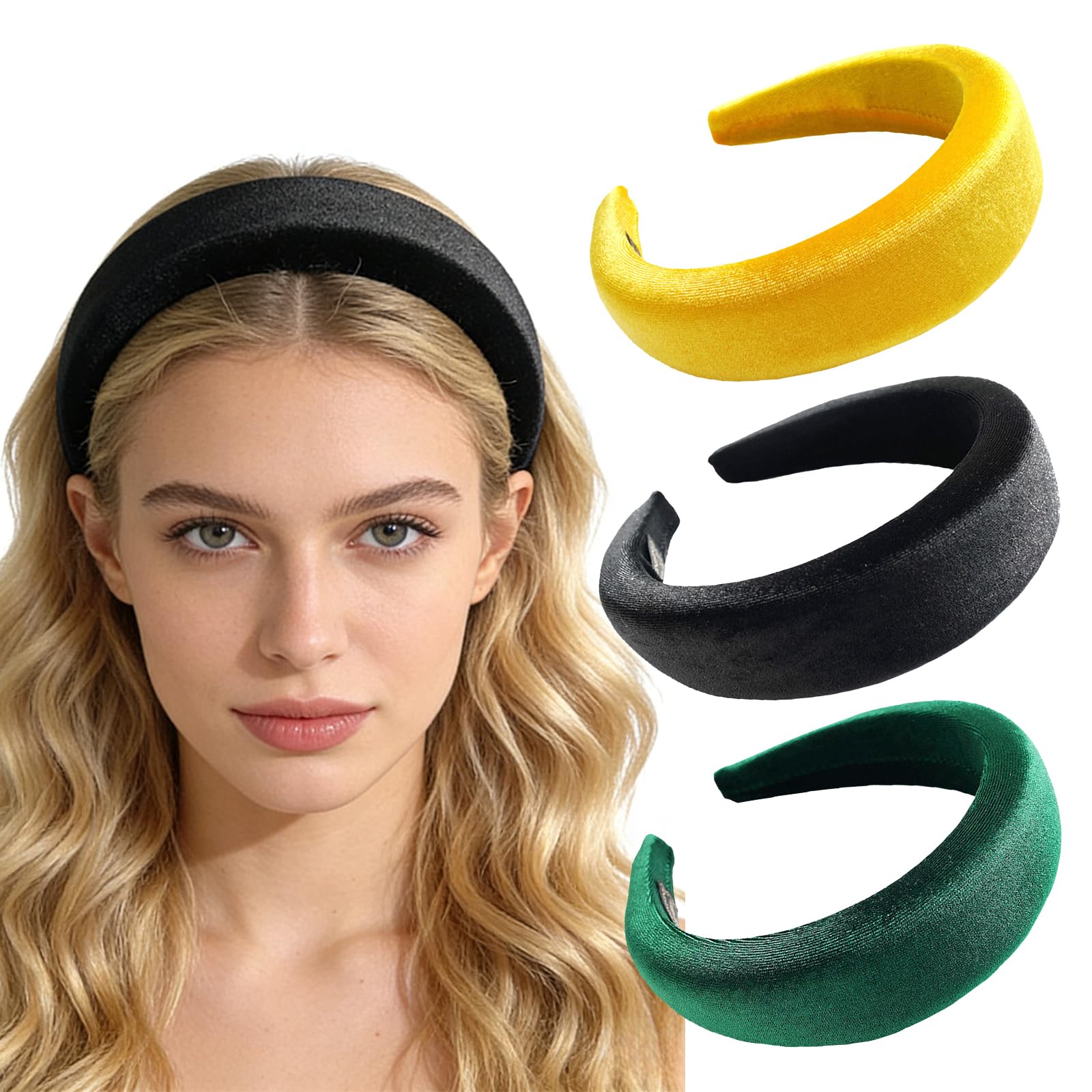 scicent Padded Headbands for Women Girls 3 Pieces Hairbands Ladies Headband 12808 — image 1