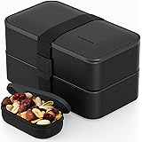 Premium Bento Lunch Box in 8 Modern Colors, 2 Compartments, Leak-proof, Includes Sauce Container, Divider, Cutlery & Chopstic