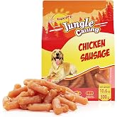 Jungle Calling Soft Chicken Sausage Treats for Small &amp; Medium Dogs, 10.6 oz | Slow Roasted Chewy Chicken Jerky, Grain-Free Bite-Sized Training Treats, Soft Treats for Senior Dogs, Easy to Chew &amp; Digest