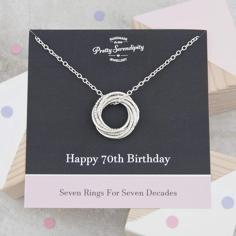 70th Birthday Textured Necklace 70th