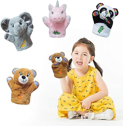 Plush Animal Hand Puppets Set for Kids 