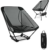 喜马拉雅 Himalaya Ultralight Beach Chair, 2 Heights Lightweight Camping Chair, Folding Mesh Backpacking Chairs, Portable Compact Camp Chairs for Hiking Picnic Lawn Festival Outdoor
