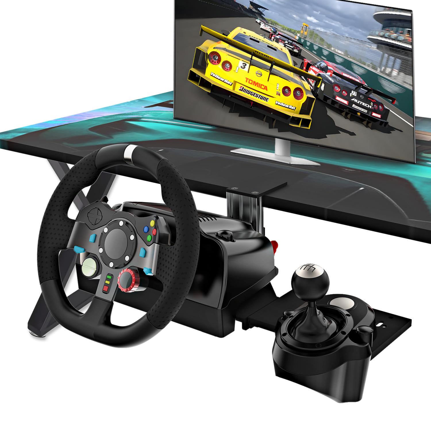 Photo 1 of Avisiri 1 Set Desk Mount Clamp for Racing Wheel Stand, Height AdjustableSteering Wheal Stand Compatible with Logitech G25,G27,G29,G920 Gaming Cockpit. Wheel, shifter, NOT included
